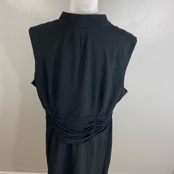 NWT Calvin Klein black notch neck faux wrap dress - Picture 7 of 7
